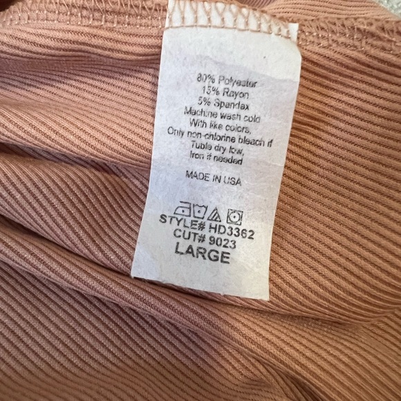 Hopely Bodycon Ribbed Nude Pink Dress Size Large - Picture 4 of 6